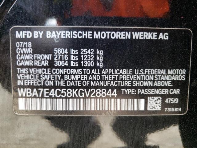 2019 BMW 740 XI WBA7E4C58KGV28844