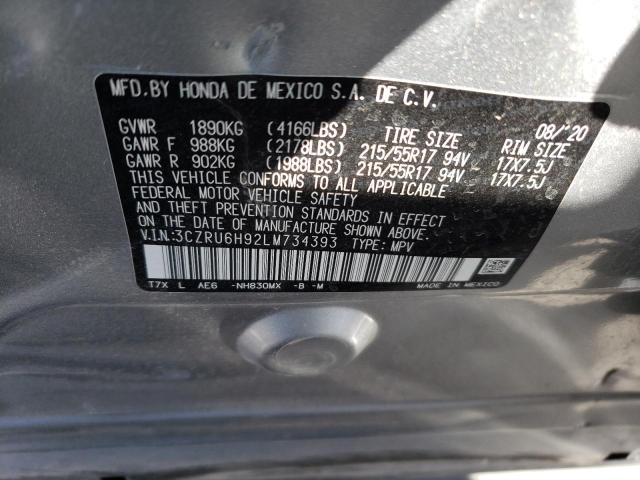 2020 HONDA HR-V TOURI 3CZRU6H92LM734393