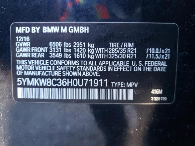 2017 BMW X6 M 5YMKW8C36H0U71911