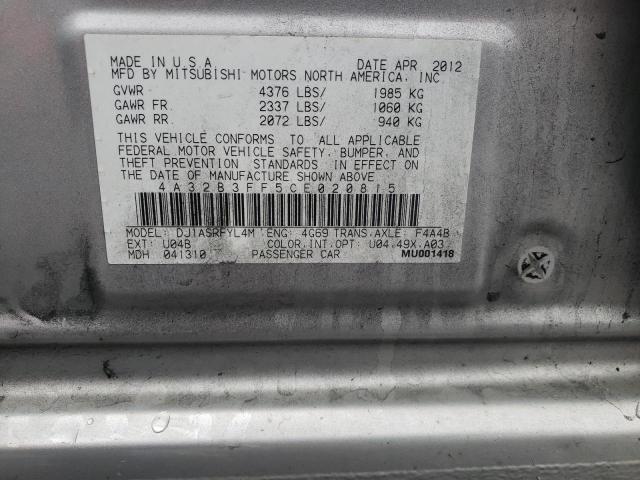 2012 MITSUBISHI GALANT ES 4A32B3FF5CE020815