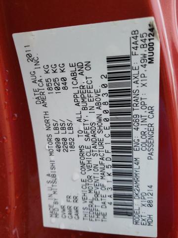 2012 MITSUBISHI ECLIPSE GS 4A31K5DF1CE008302