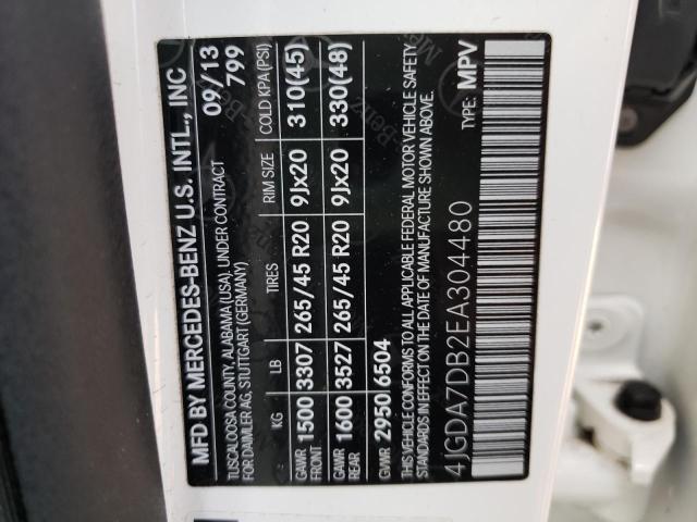 2014 MERCEDES-BENZ ML 550 4MA 4JGDA7DB2EA304480