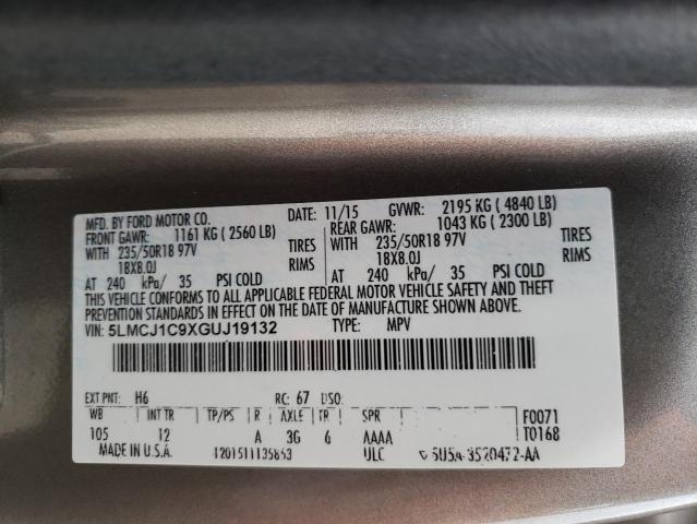 2016 LINCOLN MKC PREMIE 5LMCJ1C9XGUJ19132