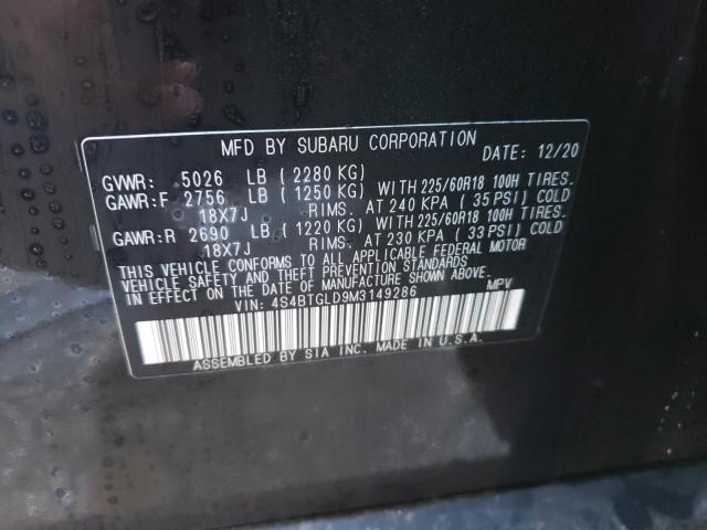 2021 SUBARU OUTBACK ON 4S4BTGLD9M3149286