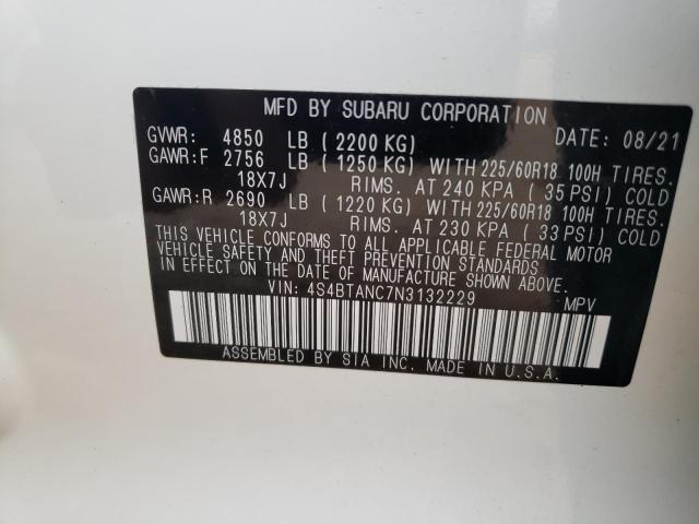 2022 SUBARU OUTBACK LI 4S4BTANC7N3132229