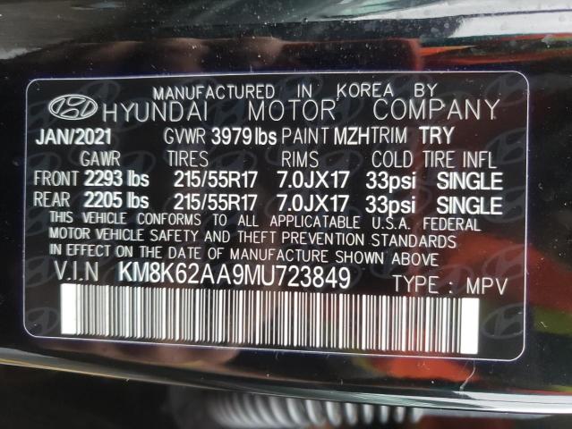 2021 HYUNDAI KONA SEL P KM8K62AA9MU723849