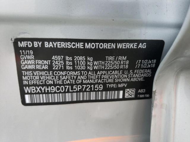 VIN WBXYH9C07L5P72159 2020 BMW X2, Sdrive28I no.10