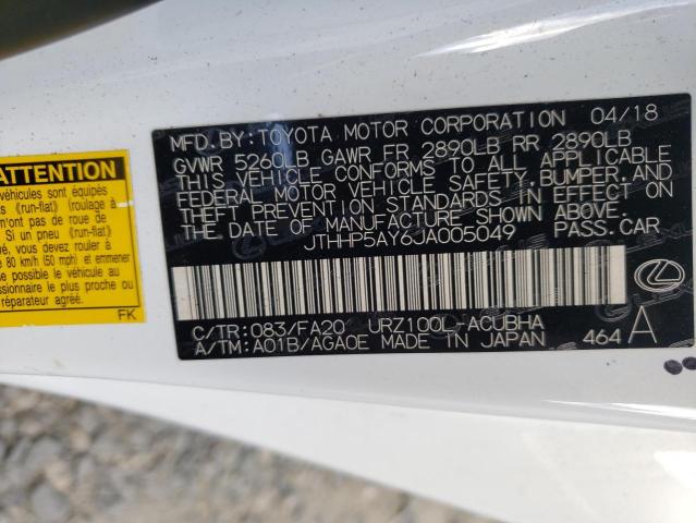 2018 LEXUS LC 500 JTHHP5AY6JA005049