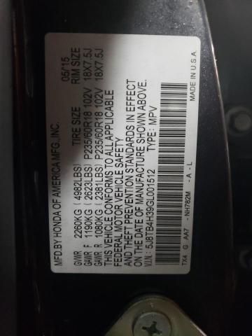 2016 ACURA RDX 5J8TB4H39GL001512