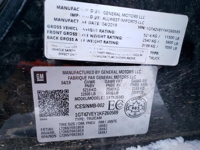 2019 GMC SIERRA K35 1GT42VEY1KF260589