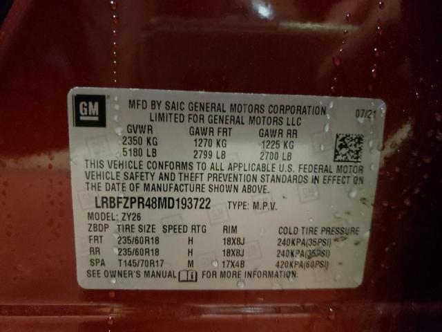 2021 BUICK ENVISION E LRBFZPR48MD193722