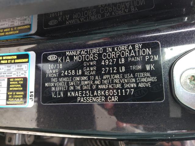 2019 KIA STINGER PR KNAE25LA8K6051177