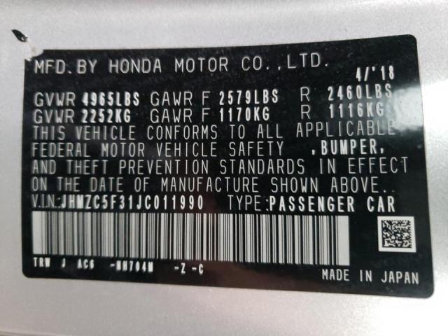 2018 HONDA CLARITY TO JHMZC5F31JC011990