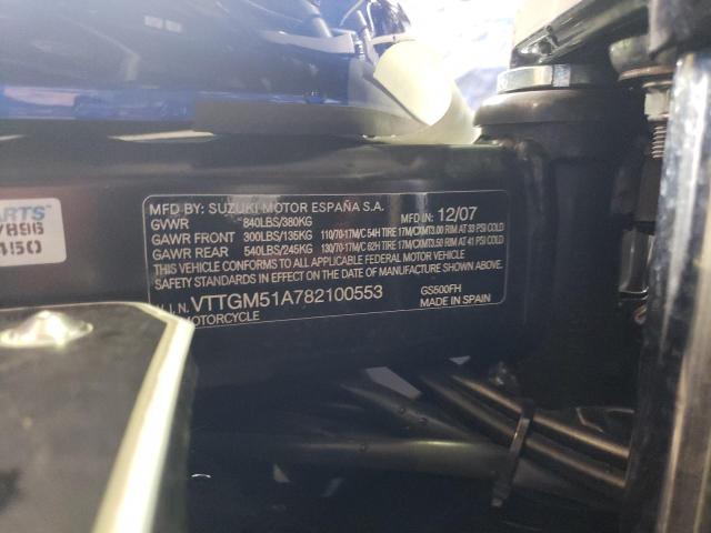 2008 SUZUKI GS500 VTTGM51A782100553
