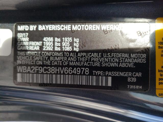 2017 BMW 230I WBA2F9C38HV664978