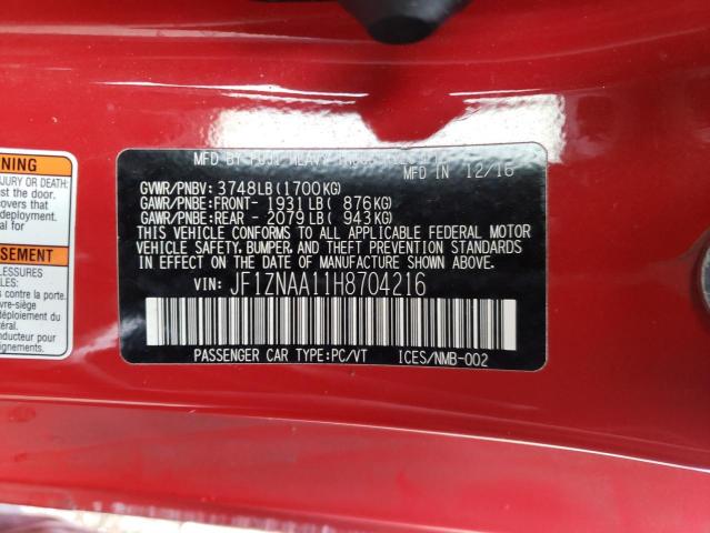 2017 TOYOTA 86 BASE - JF1ZNAA11H8704216
