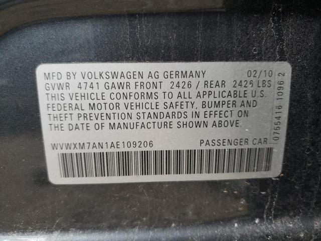 2010 VOLKSWAGEN PASSAT KOM WVWXM7AN1AE109206