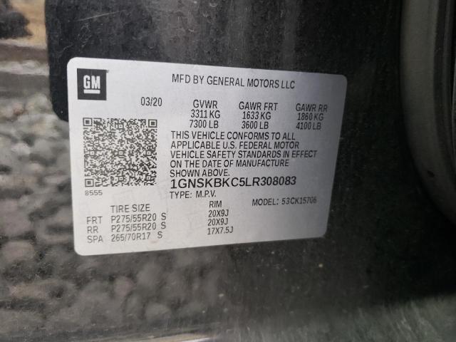 2020 CHEVROLET TAHOE 1GNSKBKC5LR308083
