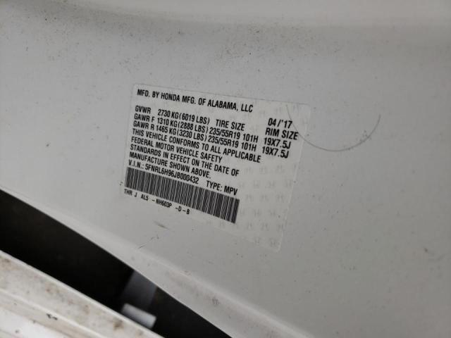 2018 HONDA ODYSSEY EL 5FNRL6H96JB000432