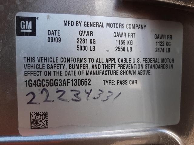 2010 BUICK LACROSSE C 1G4GC5GG3AF130662