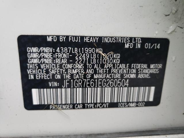 2014 SUBARU IMPREZA WR JF1GR7E61EG260504