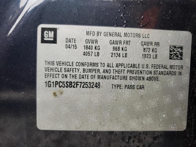 2015 CHEVROLET CRUZE LT - 1G1PC5SB2F7253248