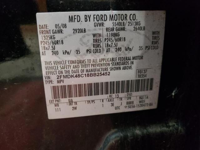 2FMDK48C18BB25452 Ford Edge Sel 2008. Фото: 9