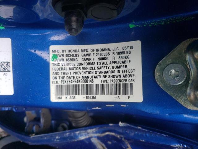 2019 HONDA INSIGHT TO 19XZE4F94KE000146
