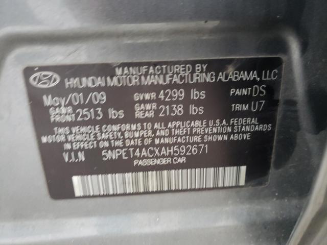 2010 HYUNDAI SONATA GLS 5NPET4ACXAH592671