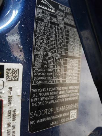 2021 JAGUAR F-PACE R-D SADCT2FU6MA668545