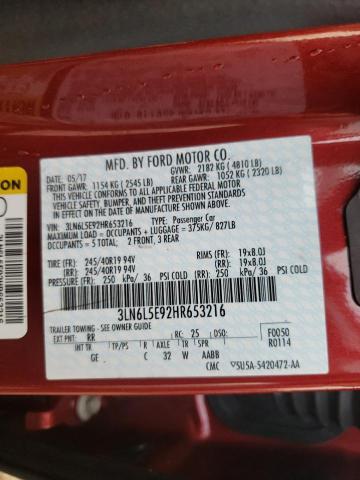 2017 LINCOLN MKZ RESERV 3LN6L5E92HR653216
