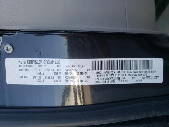 2012 VOLKSWAGEN ROUTAN SE 2C4RVABG0CR354426