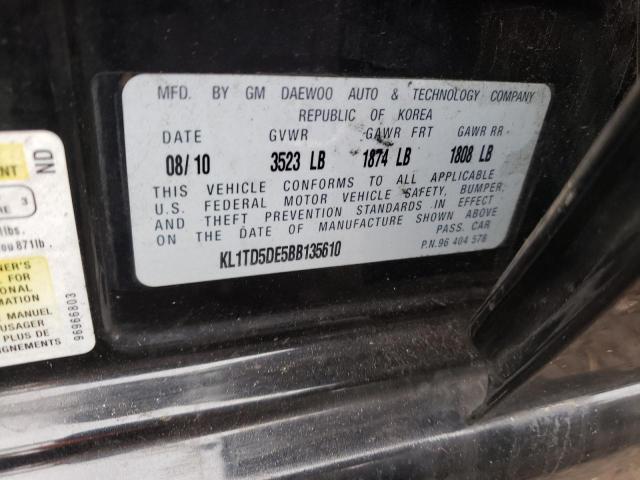 2011 CHEVROLET AVEO LS KL1TD5DE5BB135610