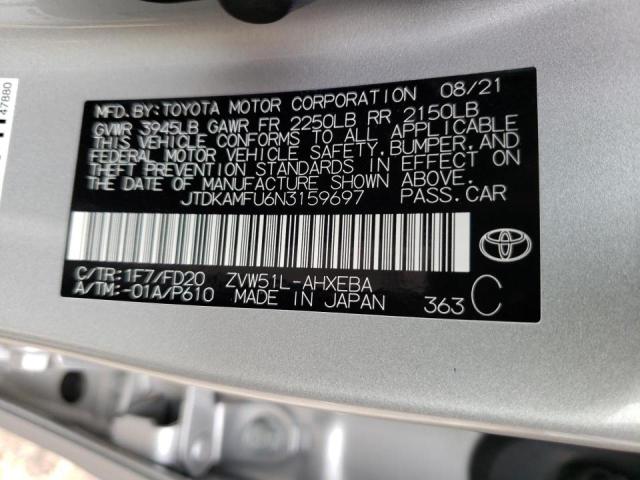 2022 TOYOTA PRIUS NIGH JTDKAMFU6N3159697