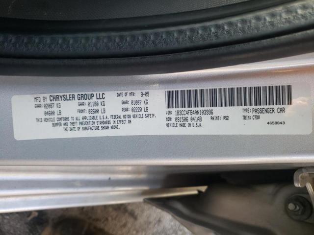 2010 DODGE AVENGER SX 1B3CC4FB4AN103996
