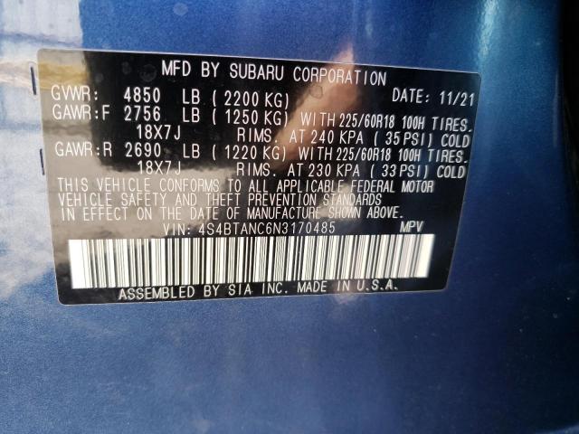 2022 SUBARU OUTBACK LI 4S4BTANC6N3170485