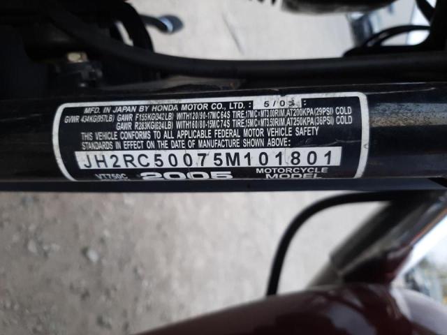 2005 HONDA VT750 C JH2RC50075M101801