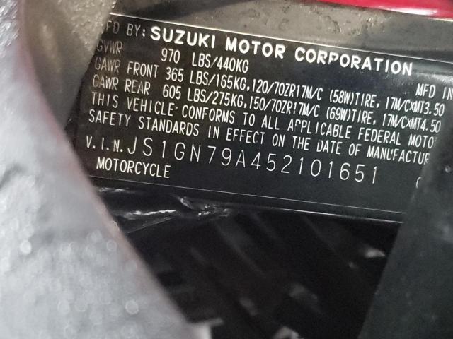 2005 SUZUKI GSX600 F JS1GN79A452101651