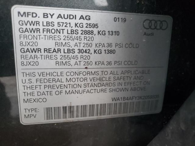 2019 AUDI SQ5 PREMIU WA1B4AFY3K2059335