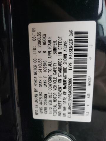 2010 ACURA TSX JH4CU2F69AC002806