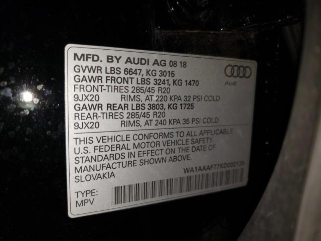 VIN WA1AAAF77KD002135 2019 Audi Q7, Premium no.10