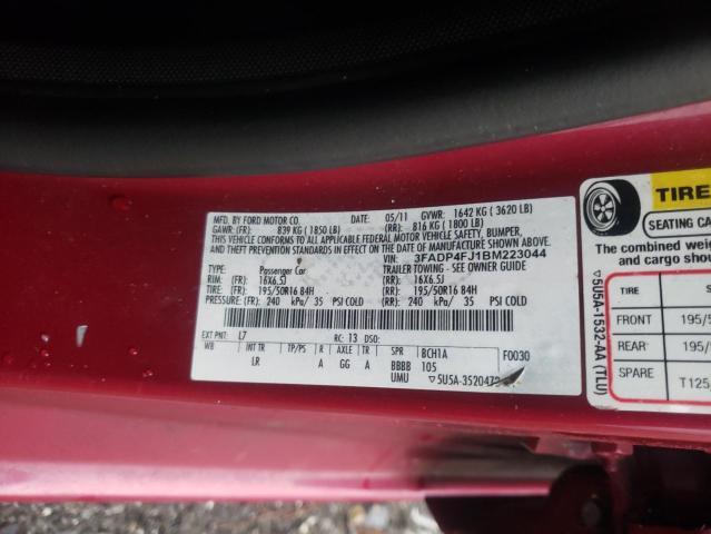 2011 FORD FIESTA SES 3FADP4FJ1BM223044