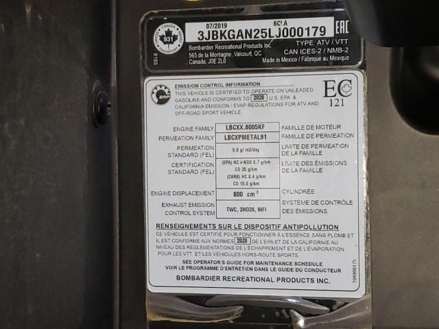 2020 CAN-AM COMMANDER 3JBKGAN25LJ000179