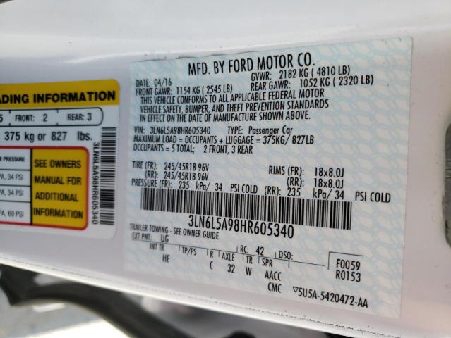 2017 LINCOLN MKZ PREMIE 3LN6L5A98HR605340