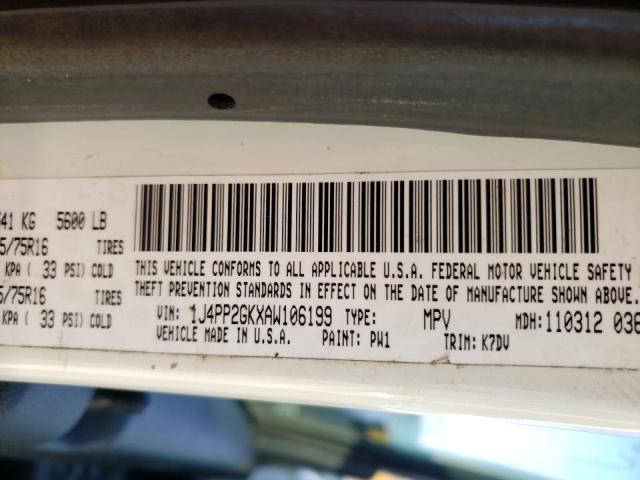 2010 JEEP LIBERTY SP 1J4PP2GKXAW106199