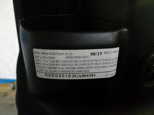 2016 YAMAHA YW50 FX RKRSA51A2GA004381
