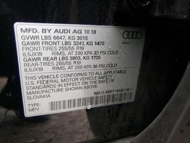 VIN WA1LABF71KD013811 2019 Audi Q7, Premium Plus no.10