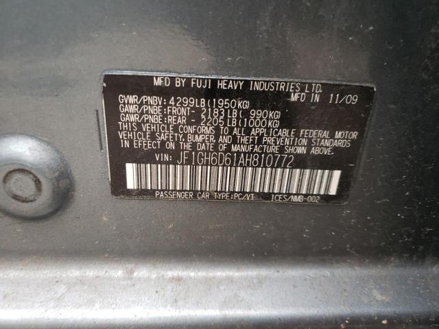 2010 SUBARU IMPREZA OU JF1GH6D61AH810772