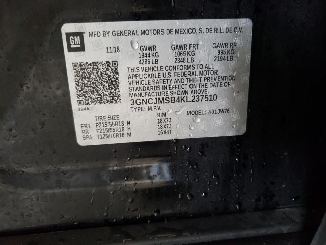 2019 CHEVROLET TRAX PREMI 3GNCJMSB4KL237510