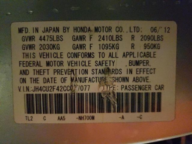 2012 ACURA TSX JH4CU2F42CC027077